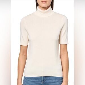 Anne Klein | Short Sleeve Rib Turtleneck Sweater | Size S